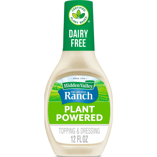 Hidden Valley Vegan Gluten Free Original Plant Powered Ranch Salad Dressing and Topping, 12 fl oz