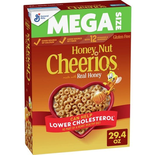 Honey Nut Cheerios Heart Healthy Gluten Free Breakfast Cereal, Mega Size, 29.4 oz
