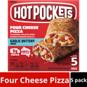 Hot Pockets Frozen Snacks, Four Cheese Garlic Buttery Crust, 5 Regular Sandwiches (Frozen)