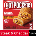 Hot Pockets Frozen Snacks, Steak and Cheddar Cheese, 5 Regular Sandwiches (Frozen)