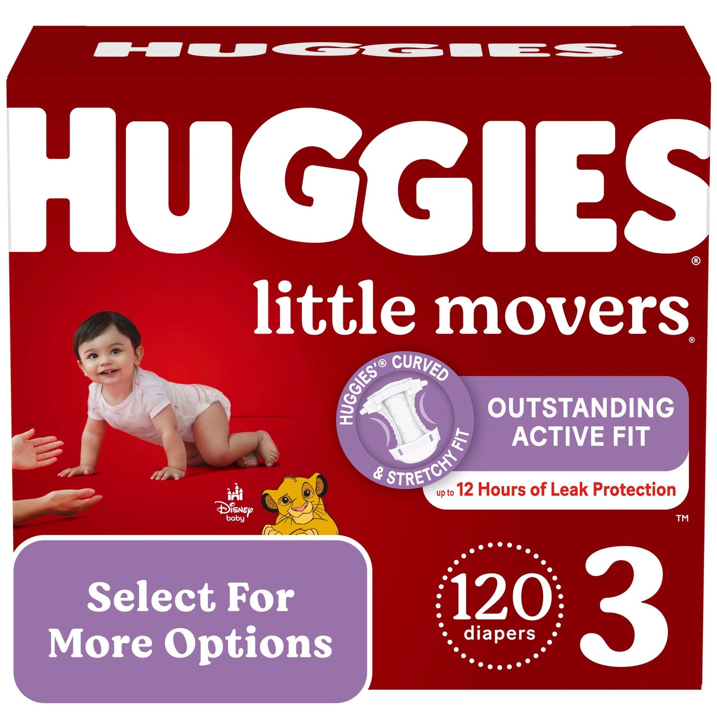 Huggies Little Movers Baby Diapers, Size 3, 120 Ct