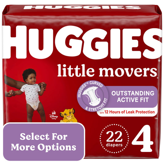 Huggies Little Movers Baby Diapers, Size 4, 22 Ct (Select for More Options)