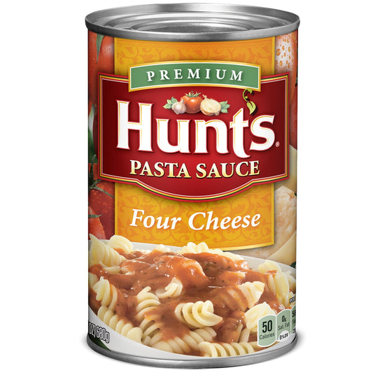 Hunt's Four Cheese Pasta Sauce, 100% Natural Tomato Sauce, Spaghetti Sauce, 24 oz Can