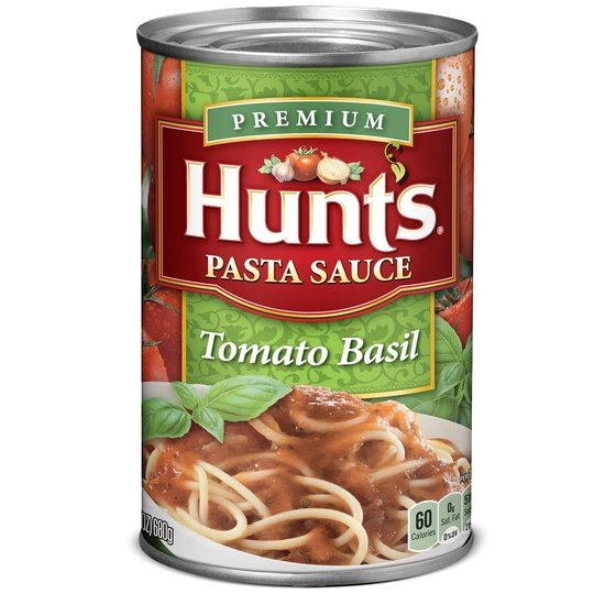 Hunt's Tomato Basil Pasta Sauce, 100% Natural Tomato Sauce, Spaghetti Sauce, 24 oz Can