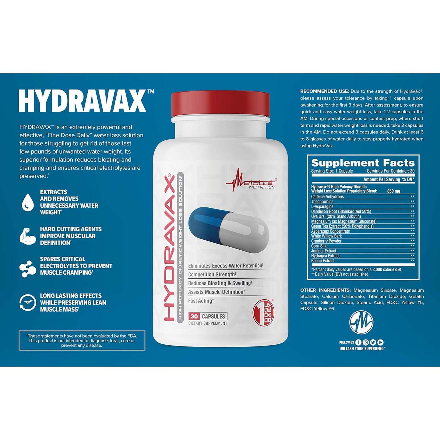 Metabolic Nutrition Hydravax 30 Capsules