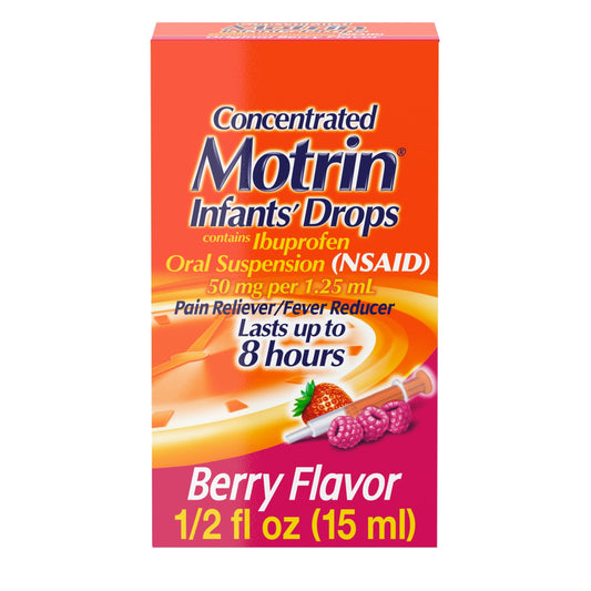 Infants' Motrin Concentrated Drops, Fever Reducer, Ibuprofen, Berry Flavored.5oz