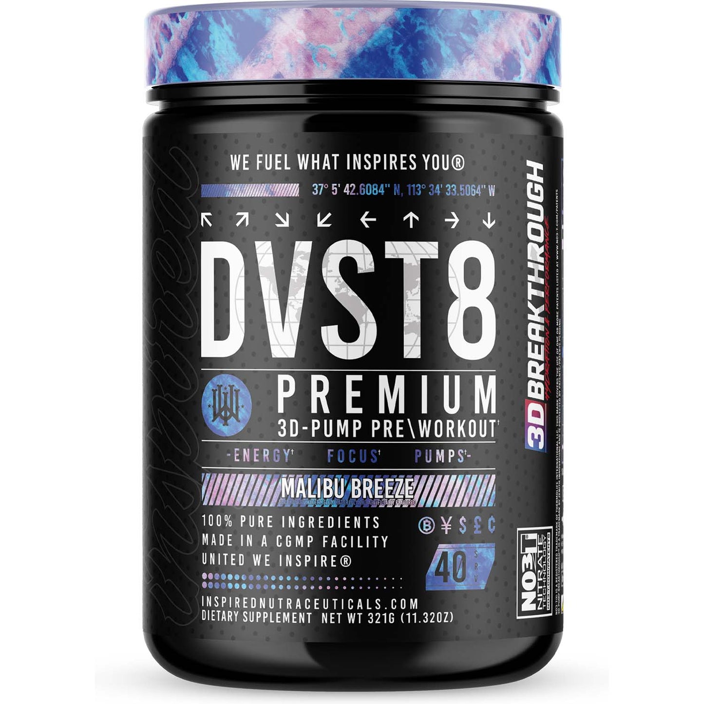 Inspired Nutraceuticals DVST8 Global Pre-Workout 40 Servings