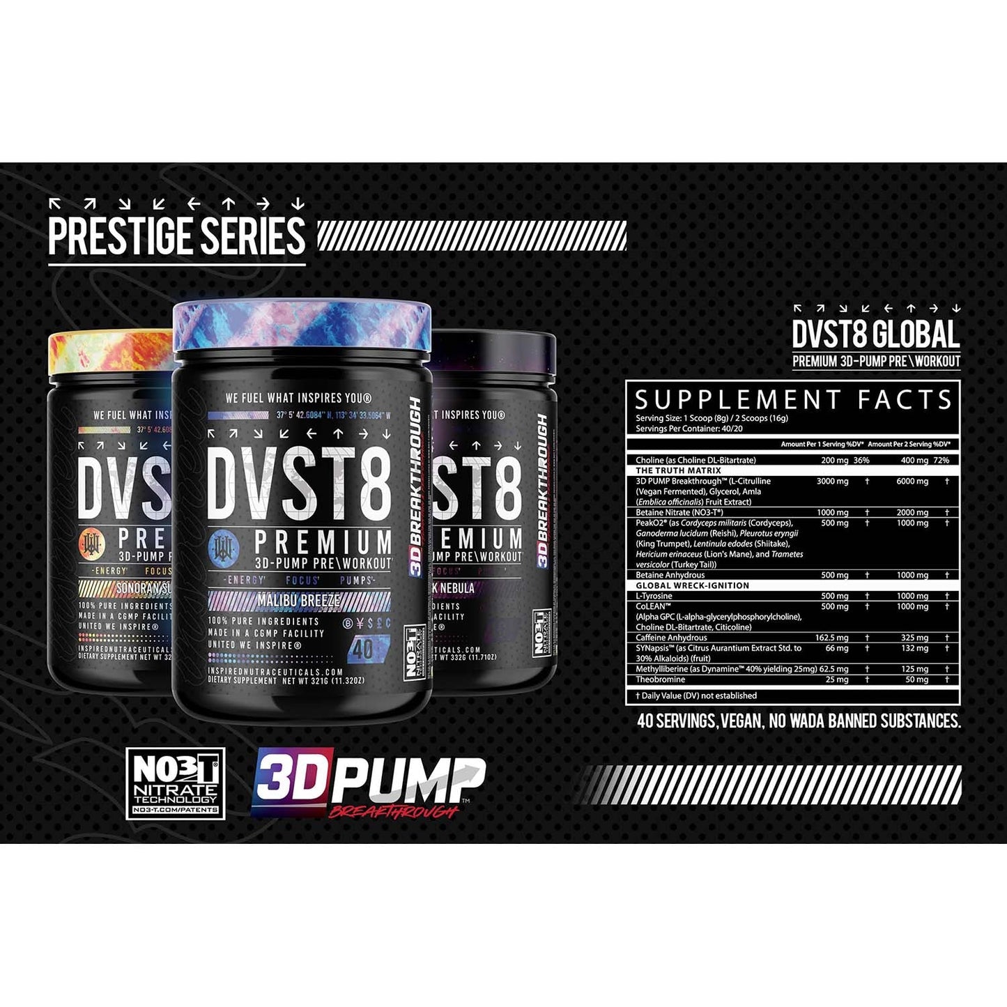 Inspired Nutraceuticals DVST8 Global Pre-Workout 40 Servings