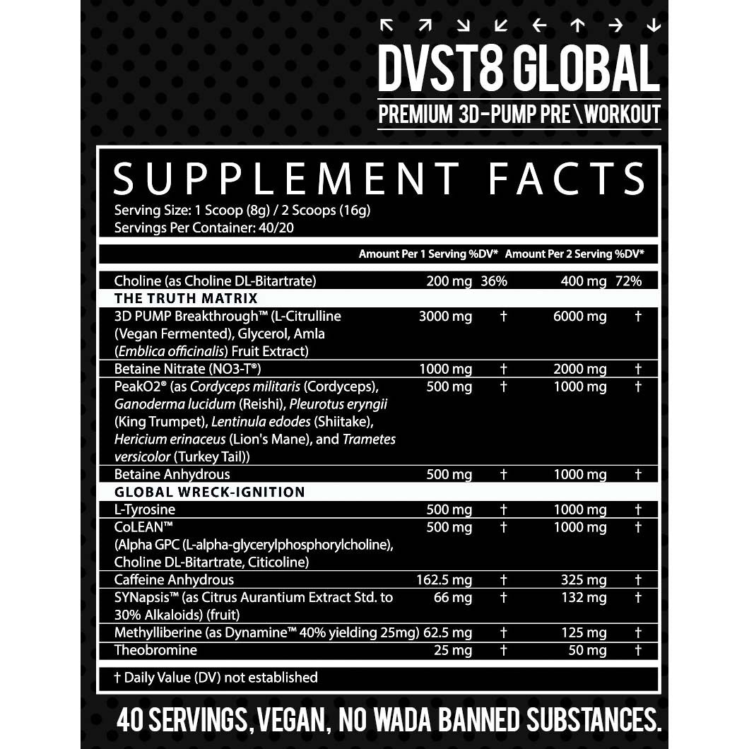 Inspired Nutraceuticals DVST8 Global Pre-Workout 40 Servings