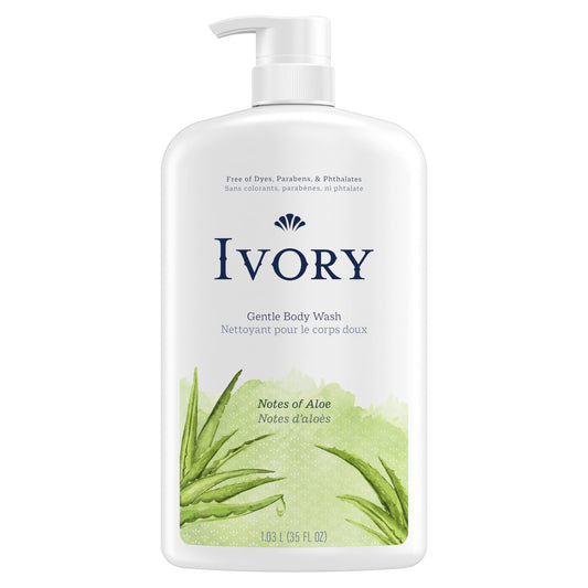 Ivory Mild and Gentle Body Wash, Aloe Scent, for All Skin Types, 35 fl oz