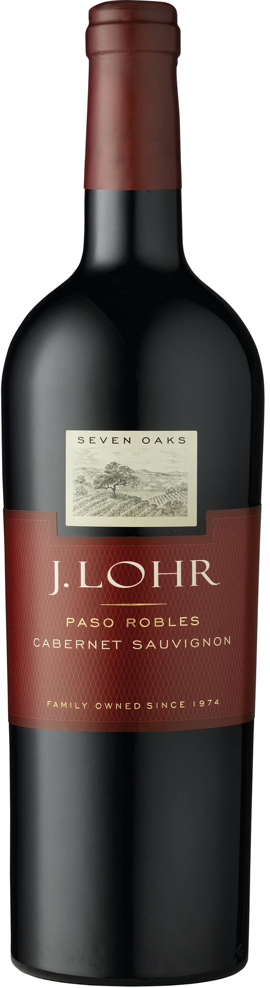 J. Lohr Estates Seven Oaks Cabernet Sauvignon Red Wine, Paso Robles CA, 13.9% ABV, 750ml Glass Bottle, 5-150ml Servings