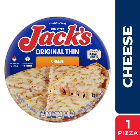 Jack's Frozen Pizza, Cheese Thin Crust Pizza with Marinara Sauce, 13.8 oz (Frozen)