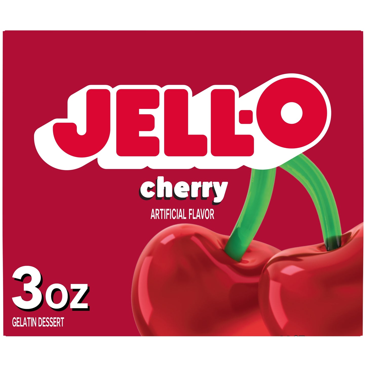 Jell-O Cherry Artificially Flavored Gelatin Dessert Mix, 3 oz Box