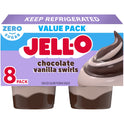 Jell-O Chocolate Vanilla Swirls Sugar Free Pudding Cups Snack Value Pack, 8 Ct Cups