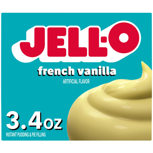 Jell-O French Vanilla Artificially Flavored Instant Pudding & Pie Filling Mix, 3.4 oz Box