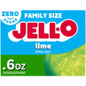 Jell-O Lime Artificially Flavored Zero Sugar Low Calorie Gelatin Dessert Mix, Family Size, 0.6 oz Box