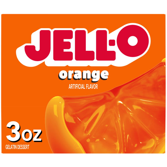 Jell-O Orange Artificially Flavored Gelatin Dessert Mix, 3 oz Box