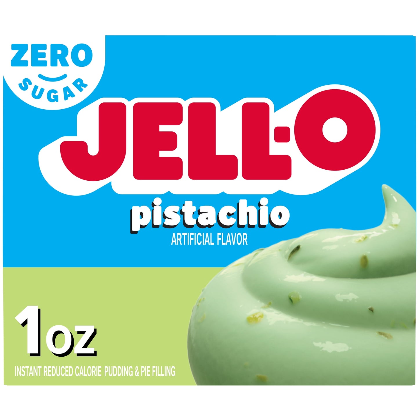 Jell-O Pistachio Artificially Flavored Zero Sugar Instant Reduced Calorie Pudding & Pie Filling Mix, 1 oz Box