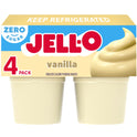 Jell-O Vanilla Sugar Free Pudding Cups Snack, 4 Ct Cups