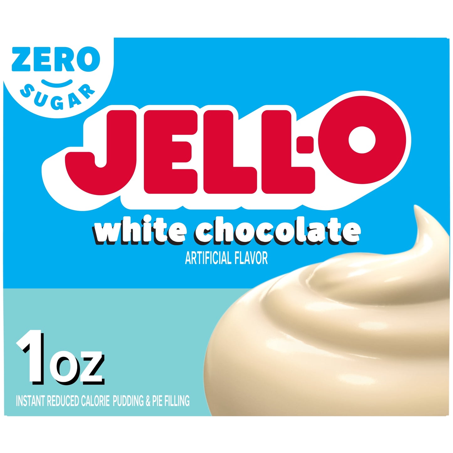 Jell-O White Chocolate Artificially Flavored Zero Sugar Instant Reduced Calorie Pudding & Pie Filling Mix, 1 oz. Box