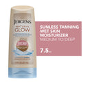 Jergens Hand and Body Lotion, Natural Glow Sunless Tanning In-shower Body Lotion, Medium to Deep Skin Tone, 7.5 Oz