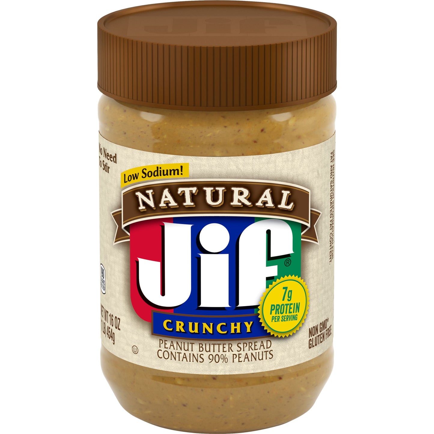 Jif Natural Crunchy Peanut Butter Spread  Contains 90% Peanuts, 16 Ounces