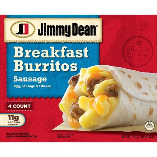 Jimmy Dean Sausage Breakfast Burritos, 4 Count (Frozen)