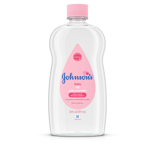 Johnson's Baby Oil, Mineral Oil, Baby Massage Oil, Original, 20 fl. oz