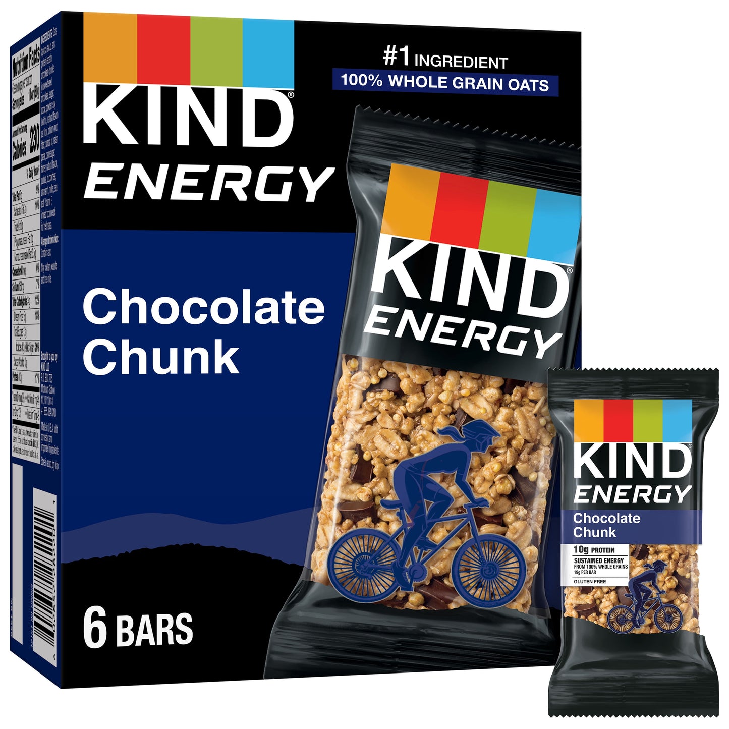 KIND Energy Gluten Free Peanut Butter Dark Chocolate Protein Snack Bars, 2.1 oz, 6 Count