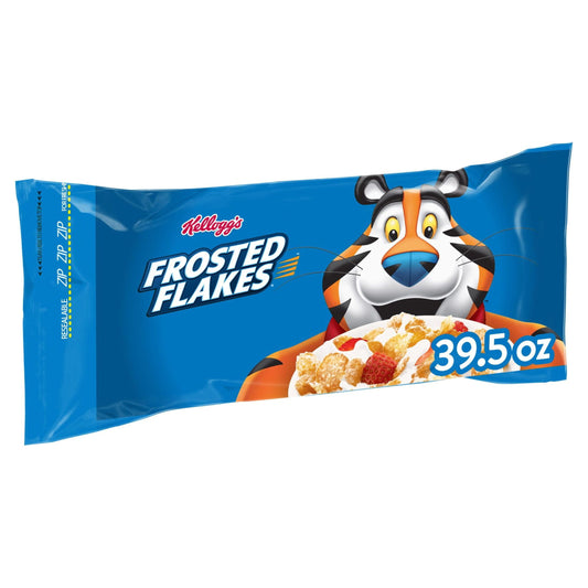 Kellogg's Frosted Flakes Original Cold Breakfast Cereal, 39.5 oz Bag