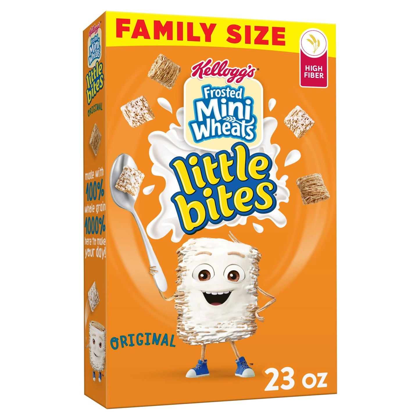 Kellogg's Frosted Mini-Wheats Little Bites Original Breakfast Cereal, Family Size, 23 oz Box