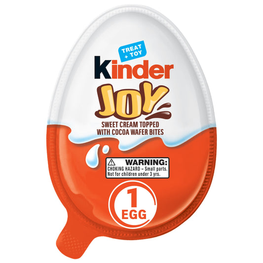 Kinder Joy Egg, Treat Plus Toy, Sweet Cream & Chocolatey Wafers, Valentines Day Gift, 1 Ct