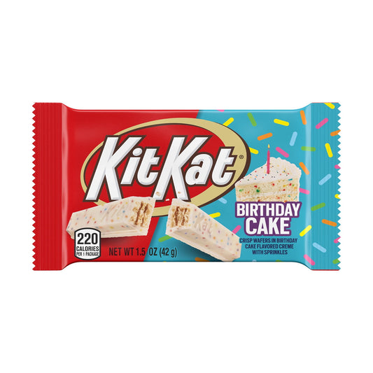 Kit Kat® Birthday Cake Flavored Wafer Candy, Bar 1.5 oz