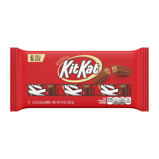Kit Kat® Milk Chocolate Wafer Candy, Bars 1.5 oz, 6 Count