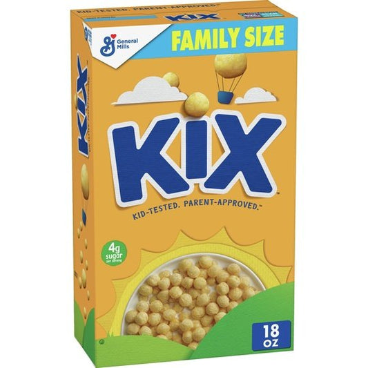 Kix Whole Grain Breakfast Cereal, Crispy Corn Cereal Puffs, Family Size, 18 oz