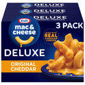 Kraft Deluxe Original Cheddar Mac N Cheese Macaroni and Cheese Dinner, 3 ct Pack, 14 oz Boxes