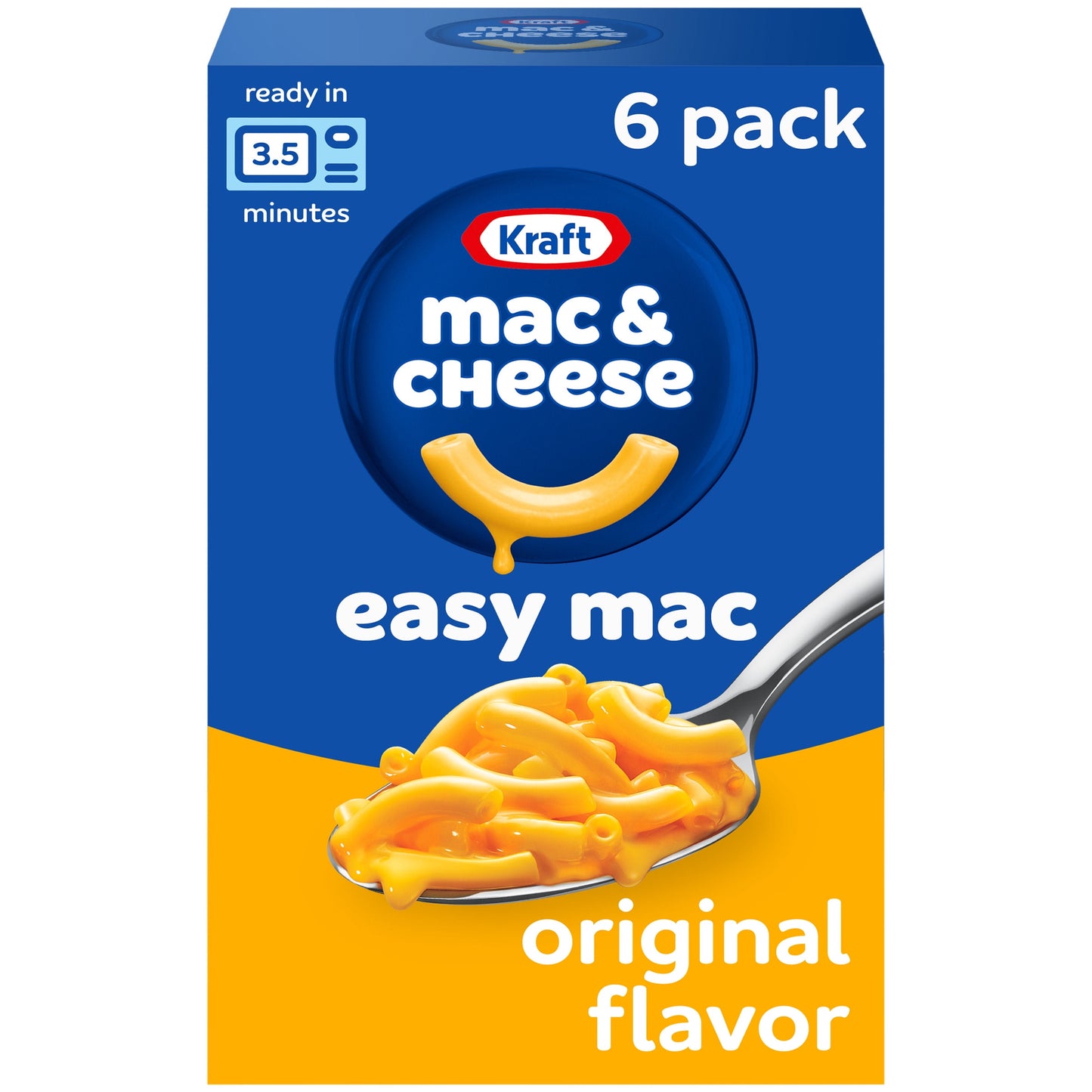 Kraft Easy Mac Original Mac N Cheese Macaroni and Cheese Microwavable Dinner, 6 ct Packets