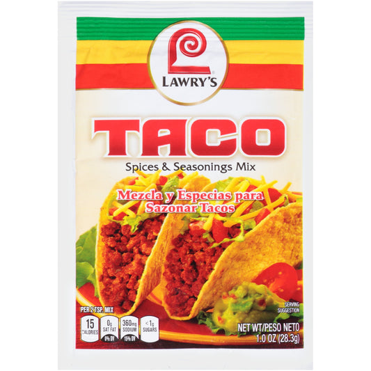 Lawry's Taco Seasoning Mix, 1 oz Mixed Spices & Seasonings