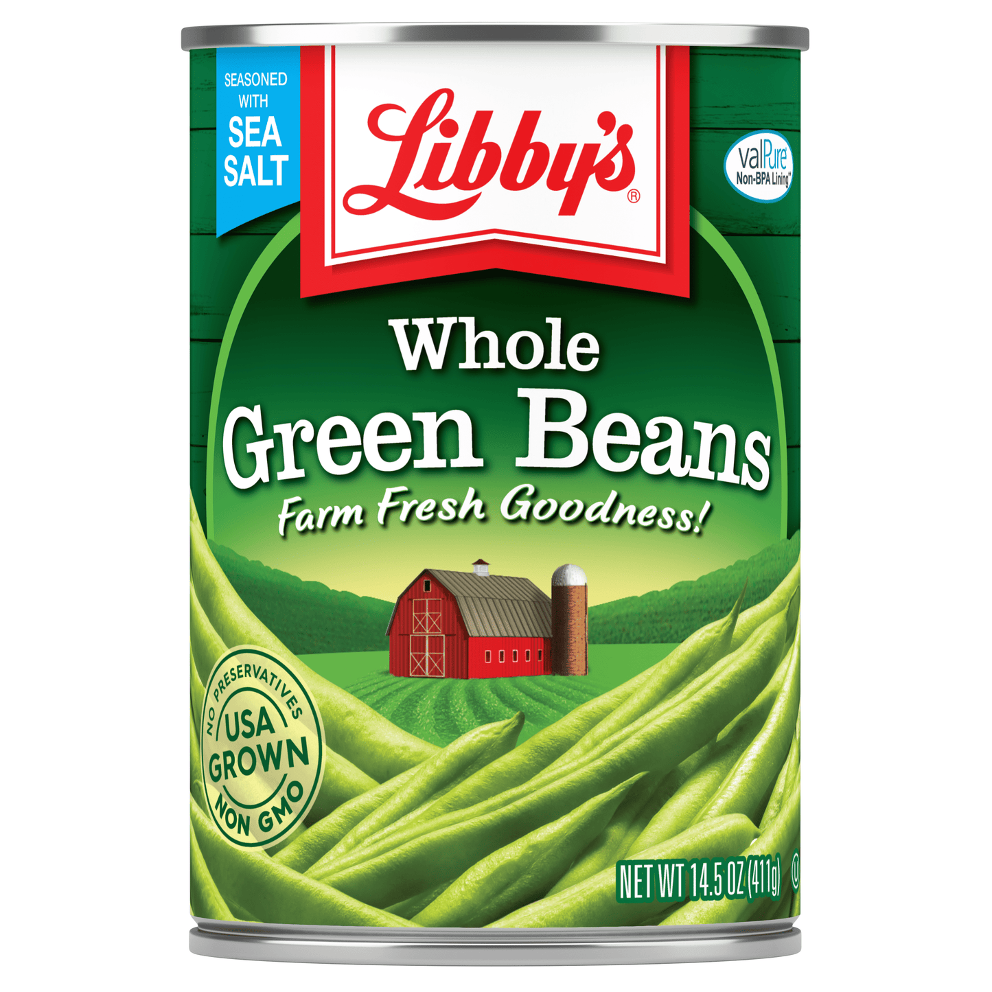 Libby's Canned Whole Green Beans, 14.5 oz Can