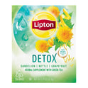 Lipton, Detox Herbal Supplement with Green Tea, Tea Bags, 15 Count Box