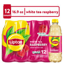 Lipton Iced Tea, Raspberry White Tea, 16.9 fl oz, 12 Bottles