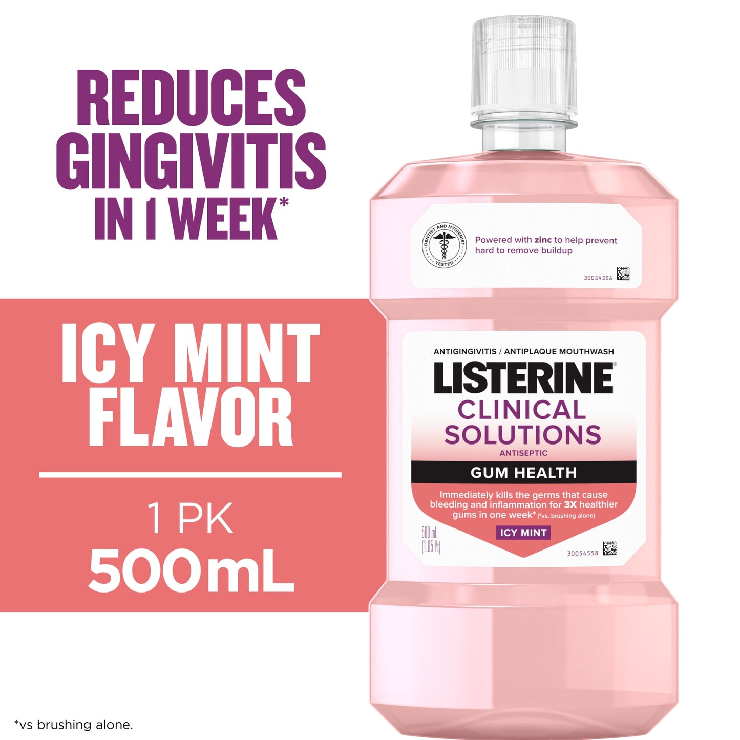 Listerine Clinical Solutions Gum Health Antiseptic Mouthwash, 500 mL