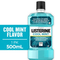 Listerine Cool Mint Antiseptic Mouthwash, Bad Breath & Plaque Oral Care, 500 mL