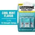 Listerine Cool Mint PocketPaks Oral Care Breath Strips, Breath Spray Alternative, 24Ct, 3 pack