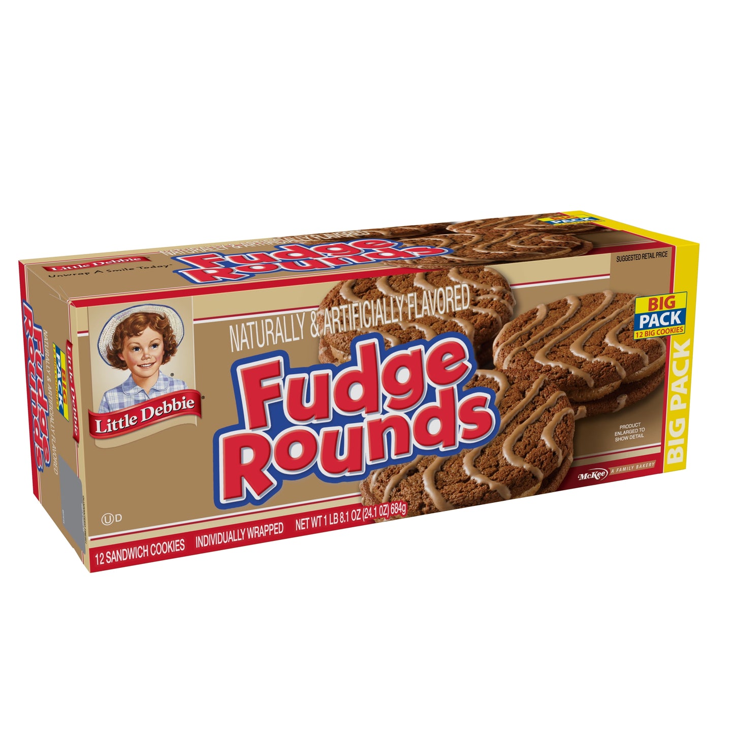 Little Debbie Big Pack Fudge Rounds 12 count, 24.10 oz