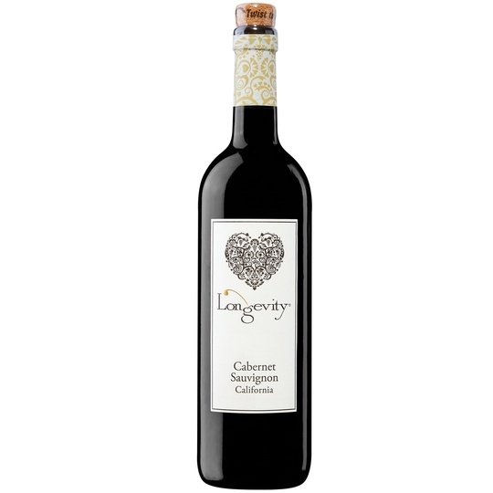 Longevity Cabernet Sauvignon Red Wine, California, 13.5% ABV, 750ml Glass Bottle, 5-150ml Servings