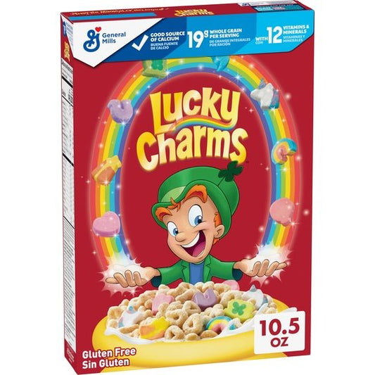 Lucky Charms Gluten Free Cereal with Marshmallows, Kids Breakfast Cereal, 10.5 oz