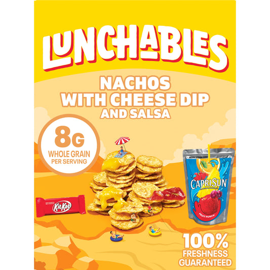 Lunchables Nachos Cheese Dip & Salsa Kids Lunch Meal Kit, 10.7 oz Box