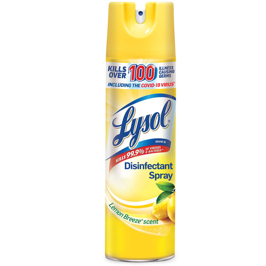 Lysol Disinfectant Spray, Lemon Breeze, 19oz, Tested and Proven to Kill COVID-19 Virus, Packaging May Vary
