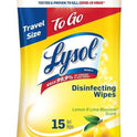 Lysol To Go Disinfectant Wipes, Travel Size Multi-Surface Antibacterial Cleaning Wipes, For On the Go Disinfecting and Cleaning, Lemon and Lime Blossom, 15ct Count